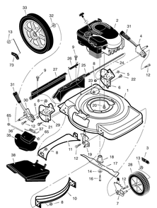 Mower Housing Assembly Diagram and Parts List for 223311X199A 2005 Briggs and Stratton Lawn Mower